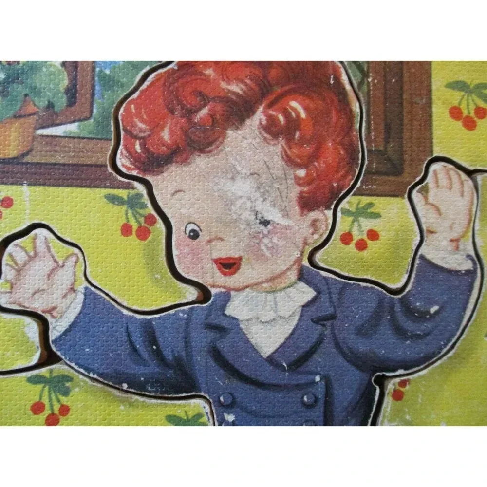Vintage Jack be Nimble wooden puzzle, 1940.‎ Mother Goose, Nursery Rhymes